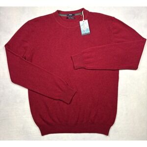 Benson Sweater Mens Large Ruby Red 100% Italian Cashmere NWT L 130125